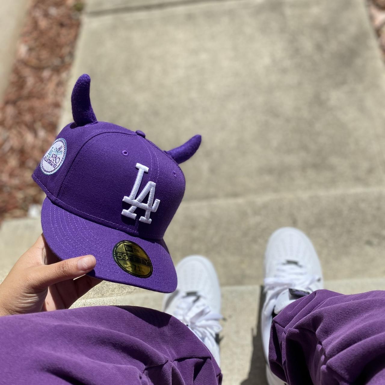 LA Dodgers Devil Horn Custom Fitted Hat 