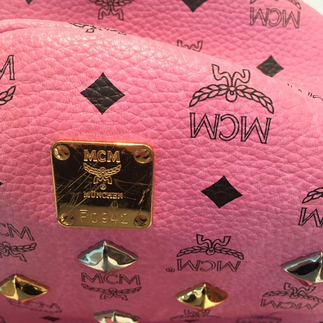 Fake pink mcm online backpack