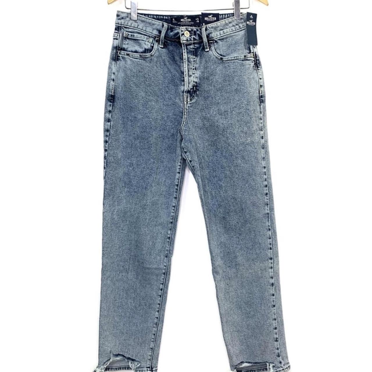 hollister ultra high rise vintage straight jeans... - Depop