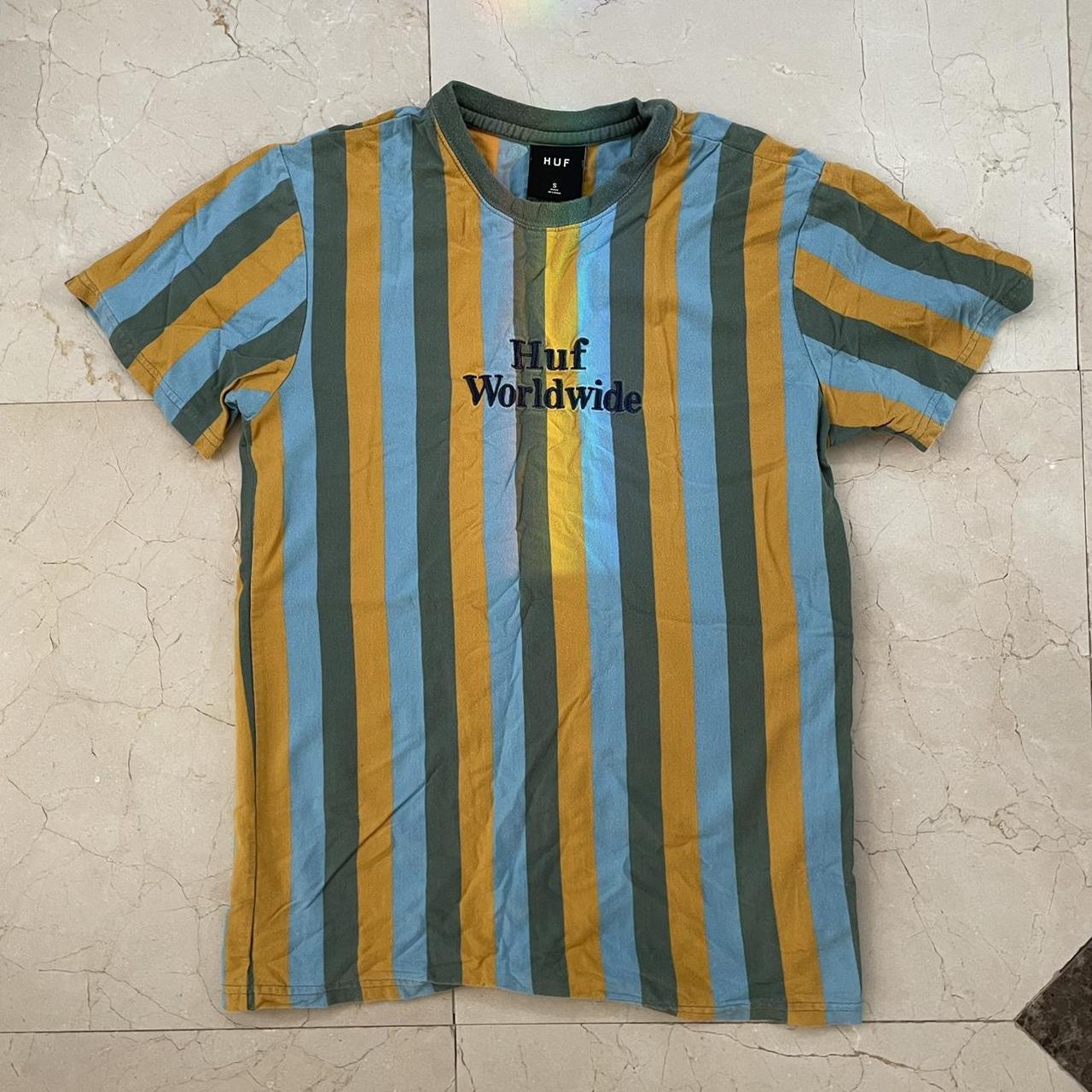 HUF Striped Tee Size Small Condition... - Depop