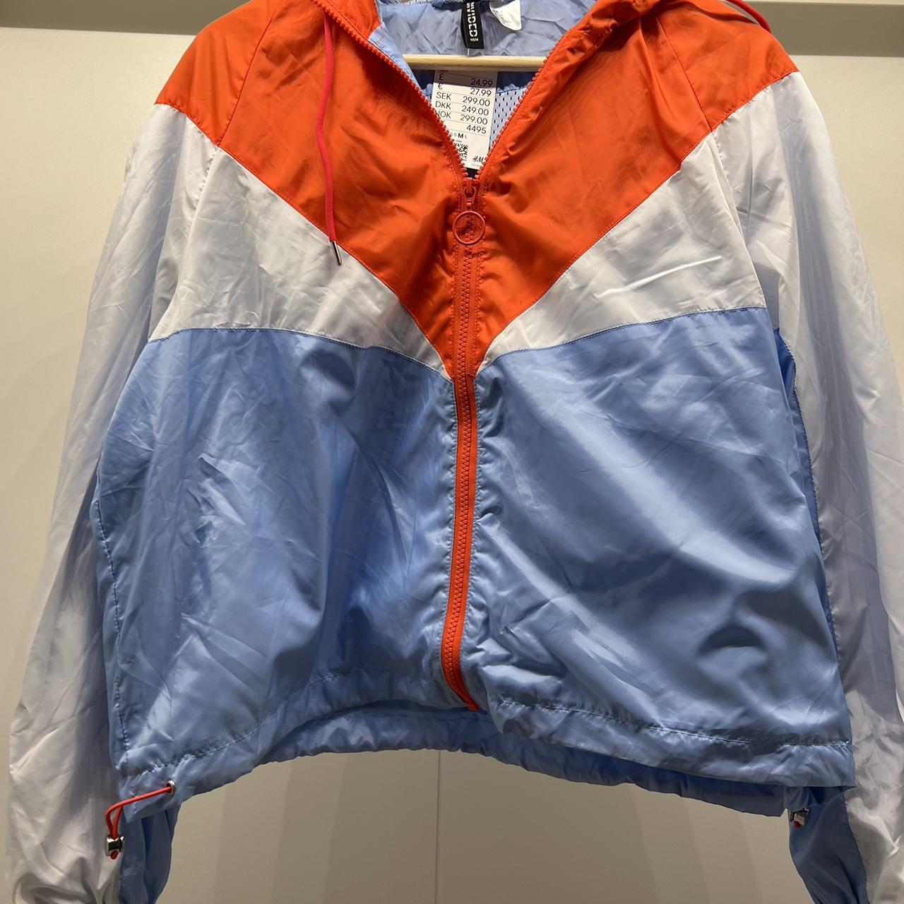 h-m-women-s-orange-and-blue-jacket-depop