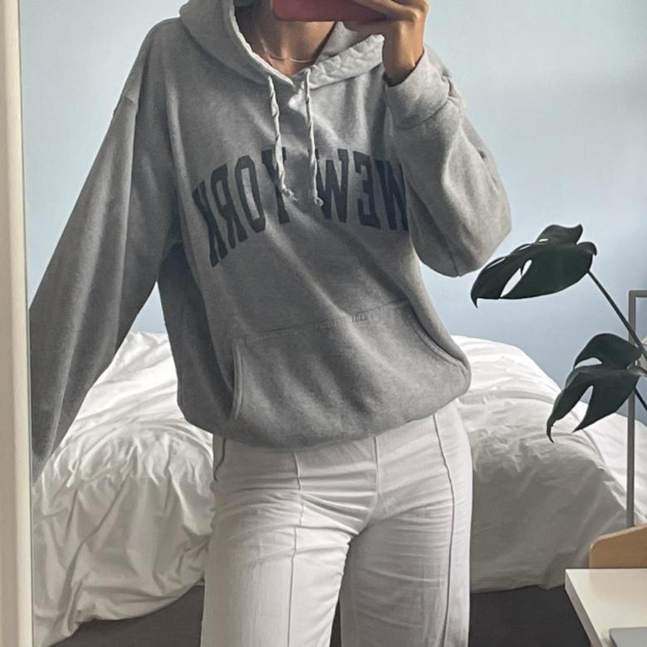 very soft grey New York hoodie fits XS-M - Depop