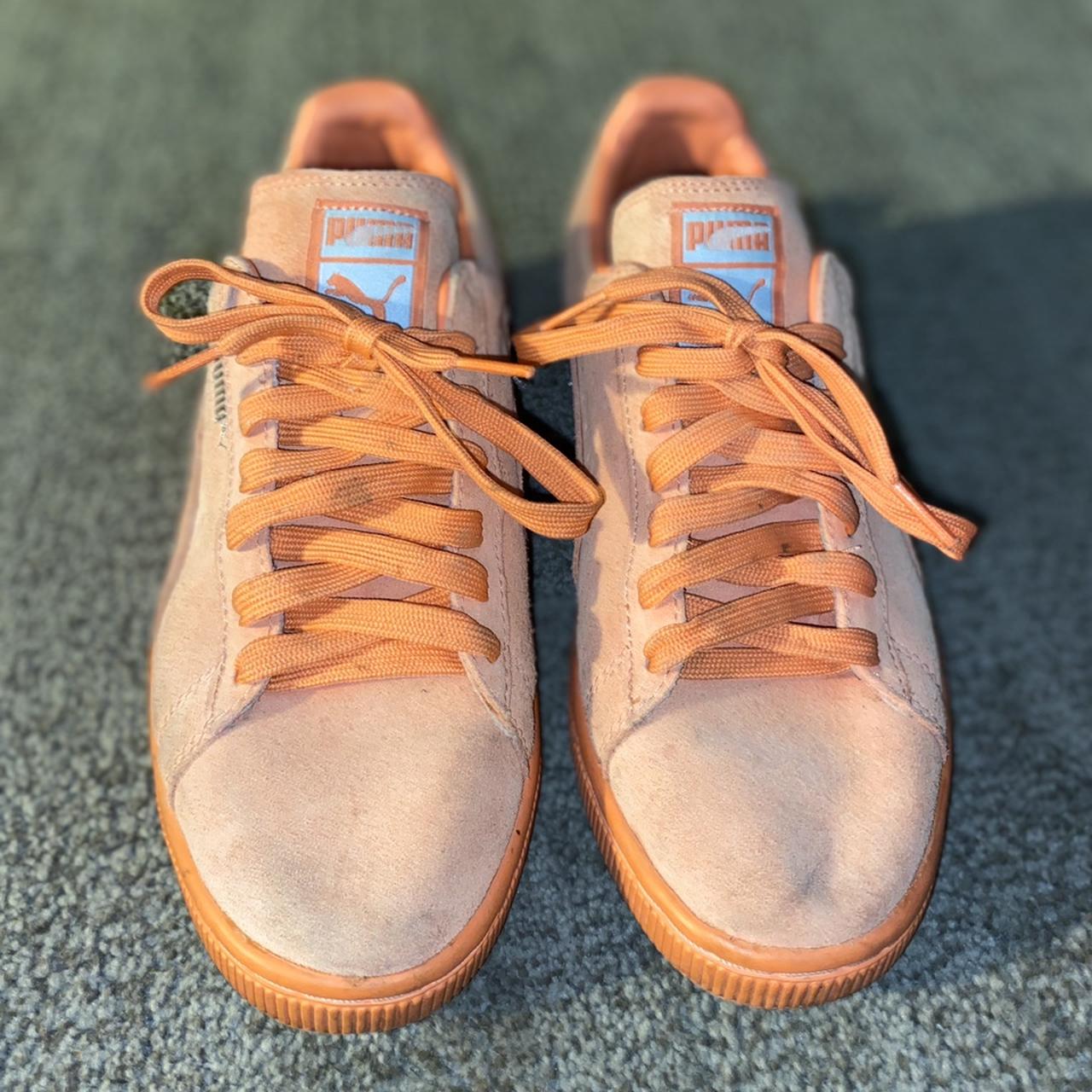 Puma suede classic mono sneaker peach suede orange. Depop