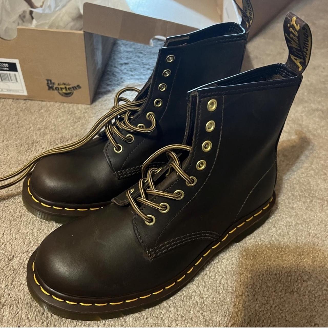 Dr. Martens Crazy Horse Boots in a Woman’s Size 8.... - Depop