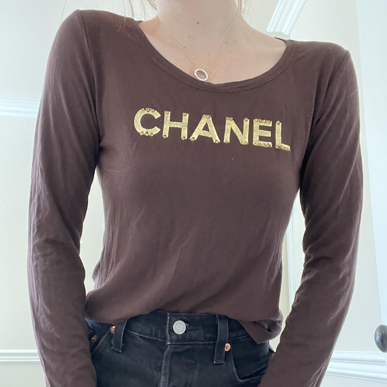 Authentic vintage Chanel brown long sleeve top with