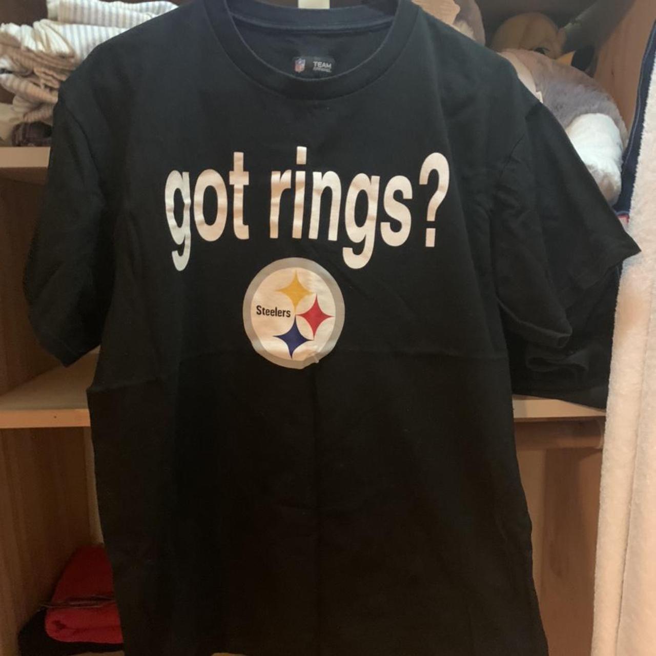 Vintage Steelers “Got Rings?” Tee Size L No cracking - Depop