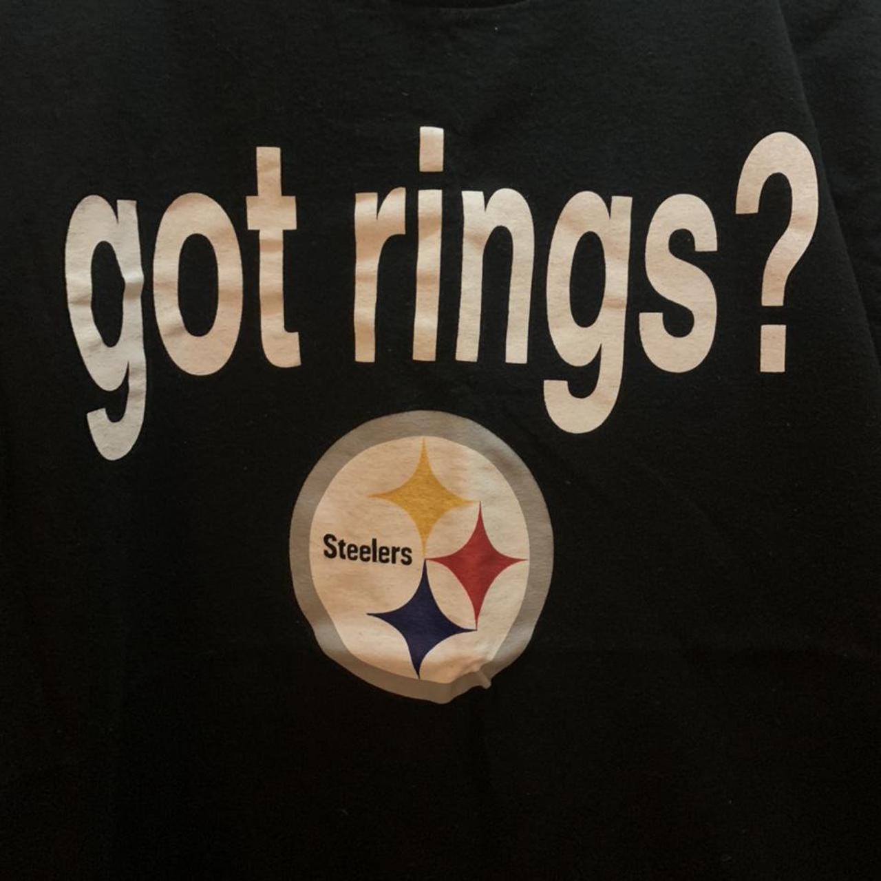 Vintage Steelers “Got Rings?” Tee Size L No cracking - Depop