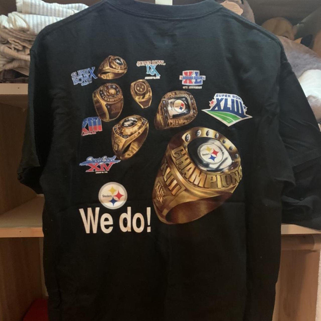 Vintage Steelers “Got Rings?” Tee Size L No cracking - Depop