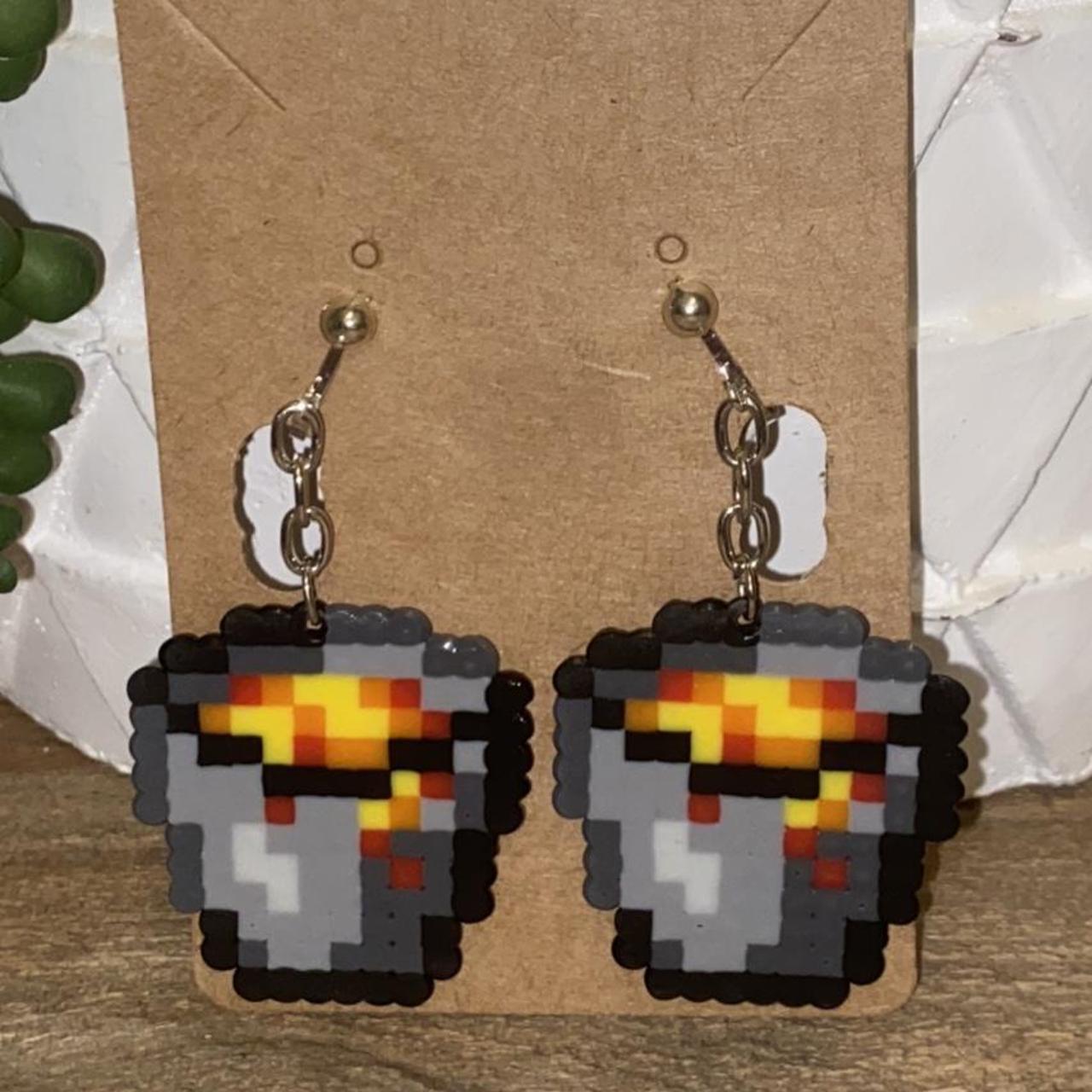 (custom) Minecraft Lava Bucket Perler Bead !Clip... Depop