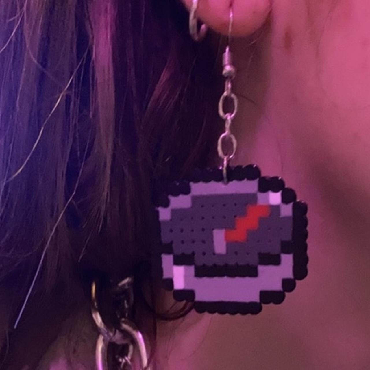 Minecraft Compass Perler Bead Earrings minecraft... Depop