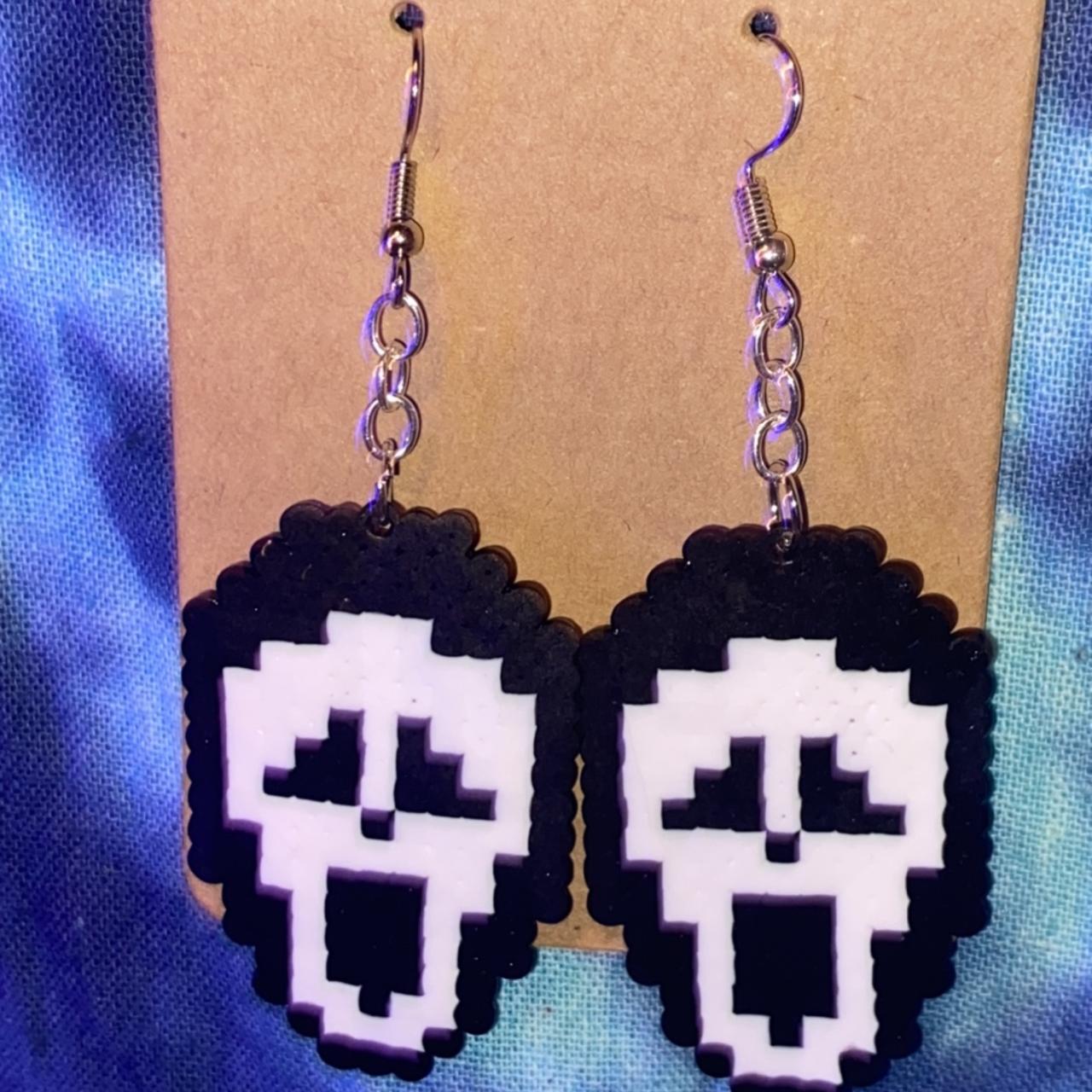 Scream Face Perler Bead Earrings #scream... - Depop