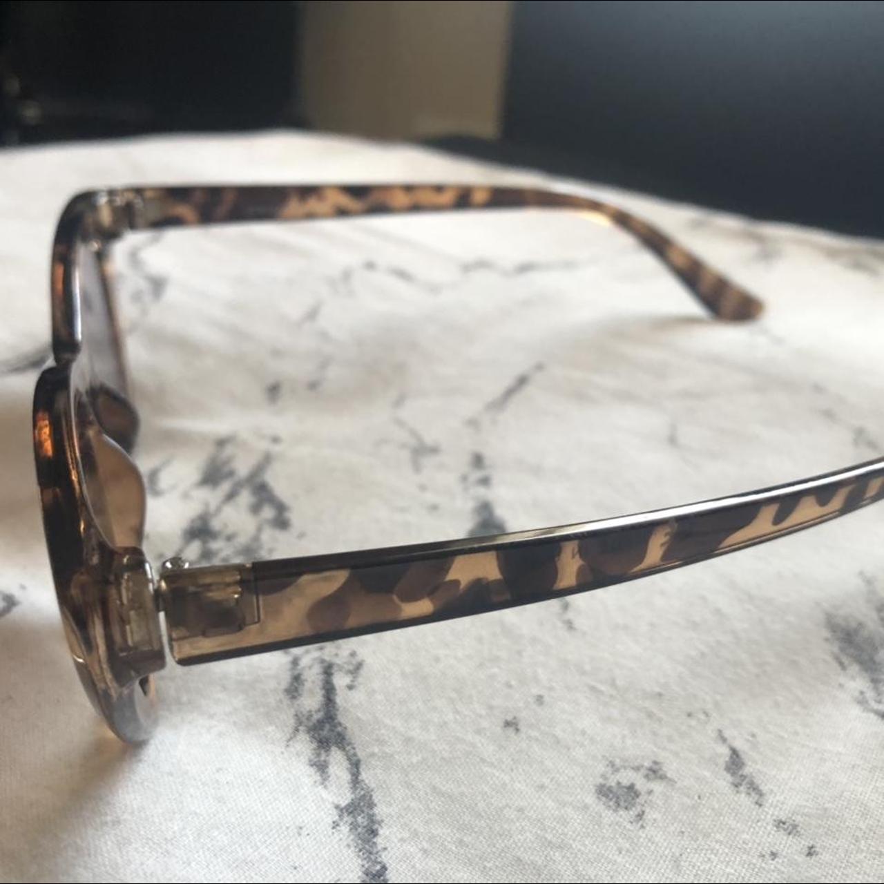 Stradivarius mini cat eye sunglasses in brown. Worn... Depop