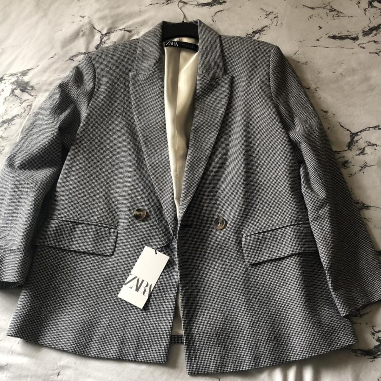 Zara oversize houndstooth blazer. Size M. Brand new... - Depop