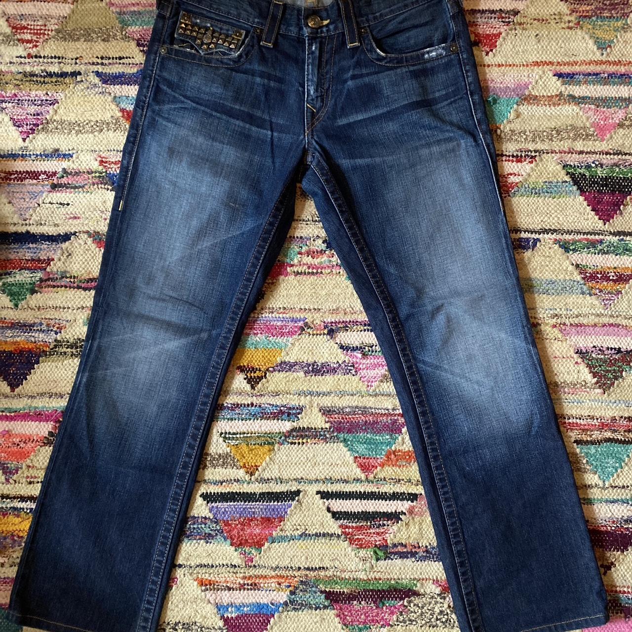 Mens Studded True Religion Ricky Jeans 32 Waist 30... - Depop