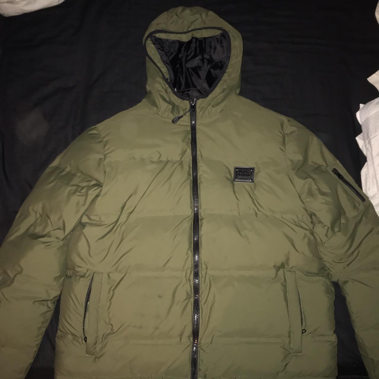 Supply and demand khaki puffer/bubble jacket 10/10... - Depop