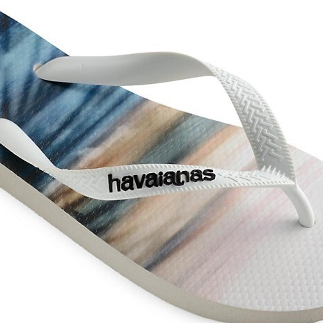 Havaianas Men's Blue and White Slides (4)