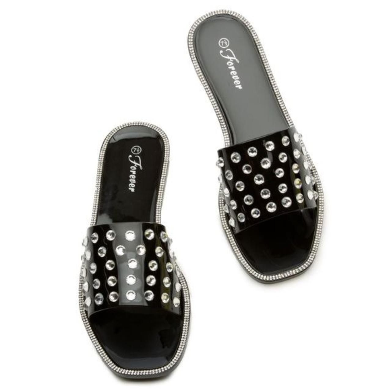 Bling Rhinestone Jelly Slip On Slides Sandals Depop