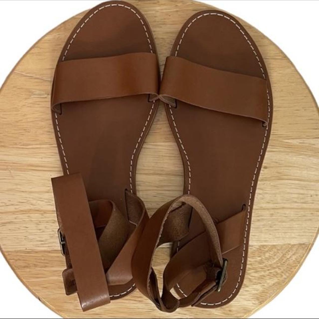 Madewell Boardwalk Brown Leather Ankle Strap Depop