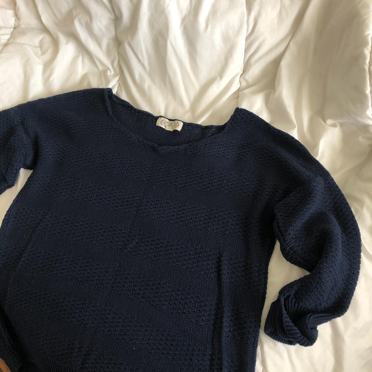 Navy blue oversized knit sweater - L for oversized fit - Depop