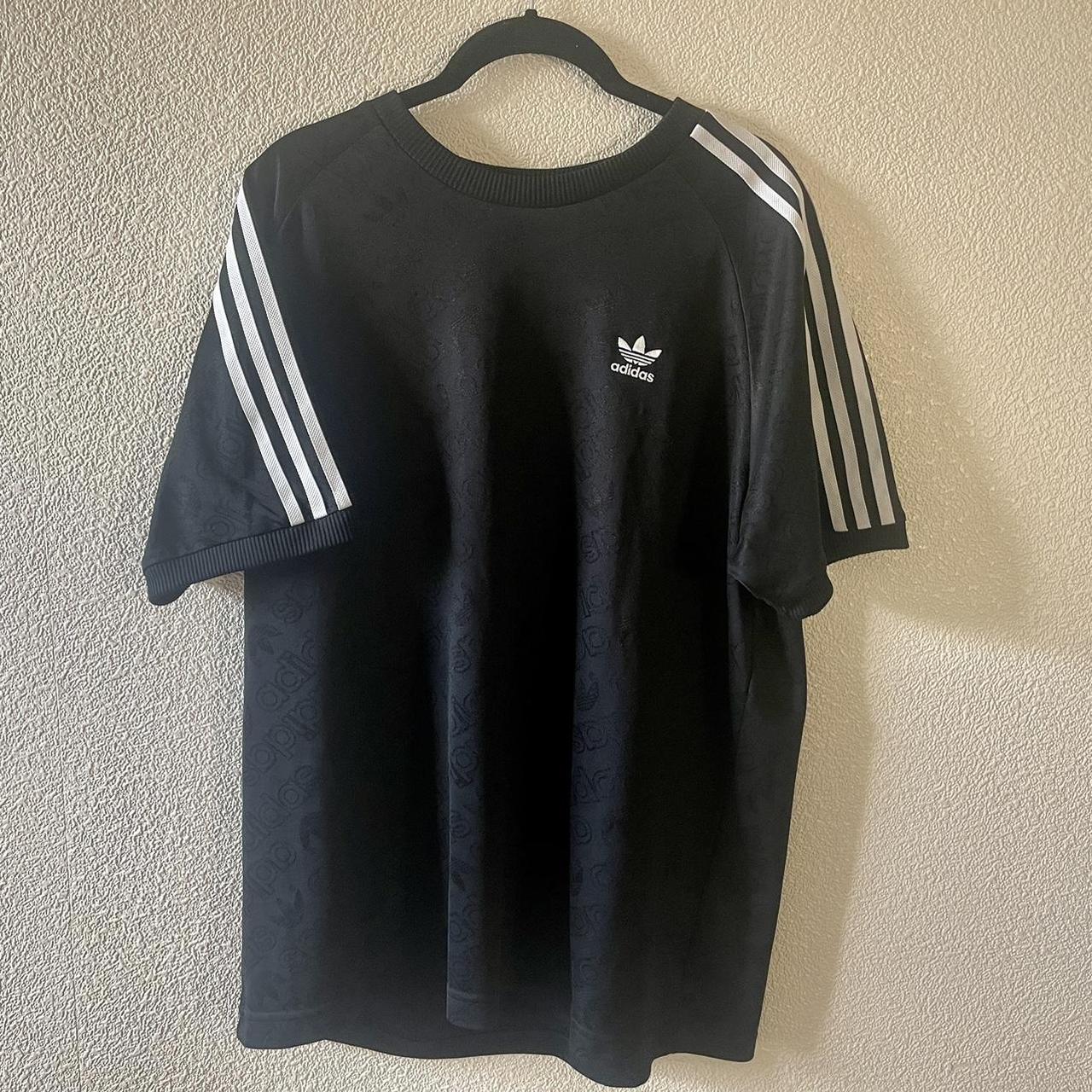 Adidas black 3 Stripes Jersey Size men’s L Adidas... - Depop