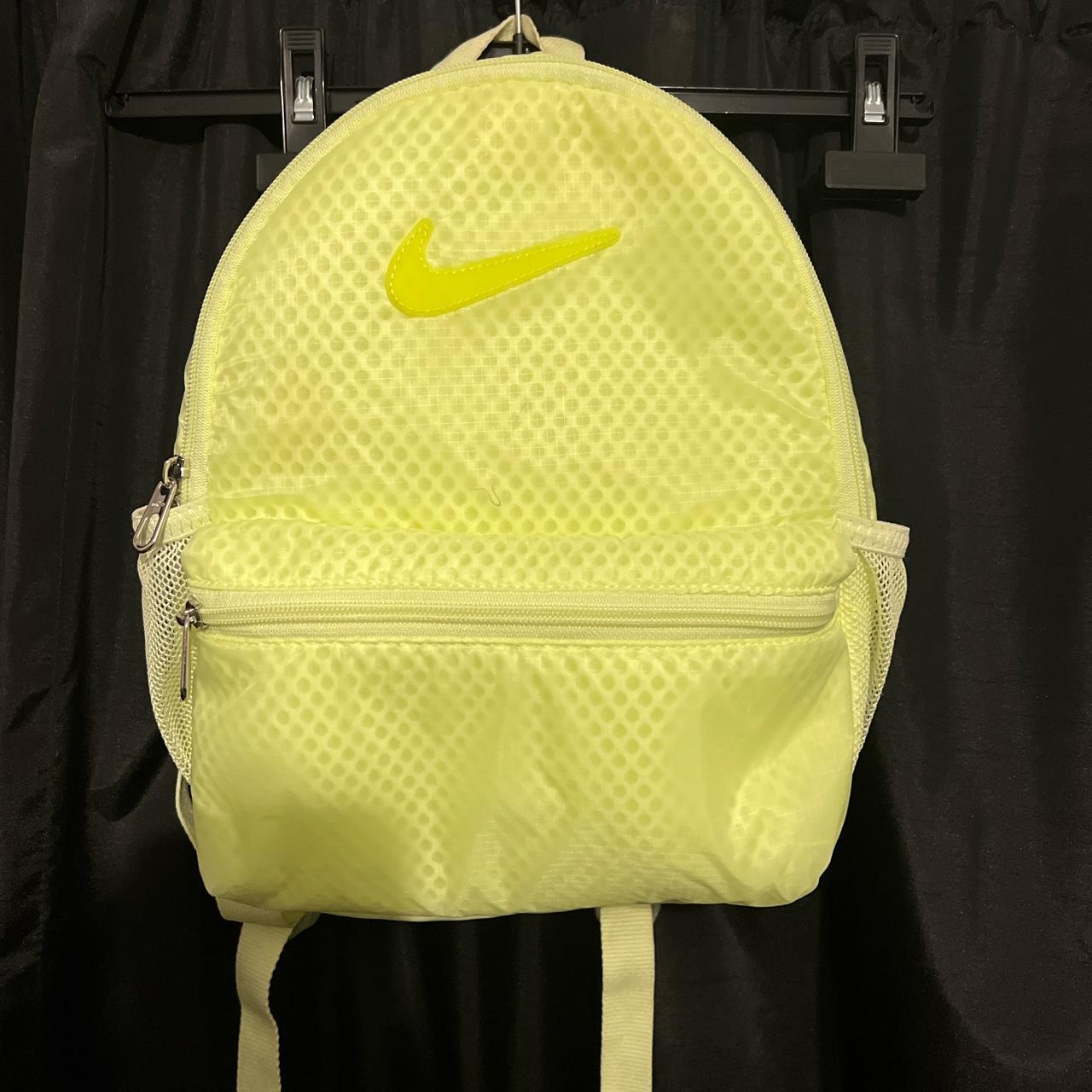 Nike neon green bag backpack used handful of times... Depop