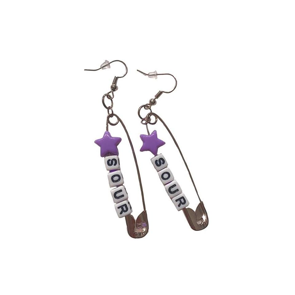 sour safety pin earrings