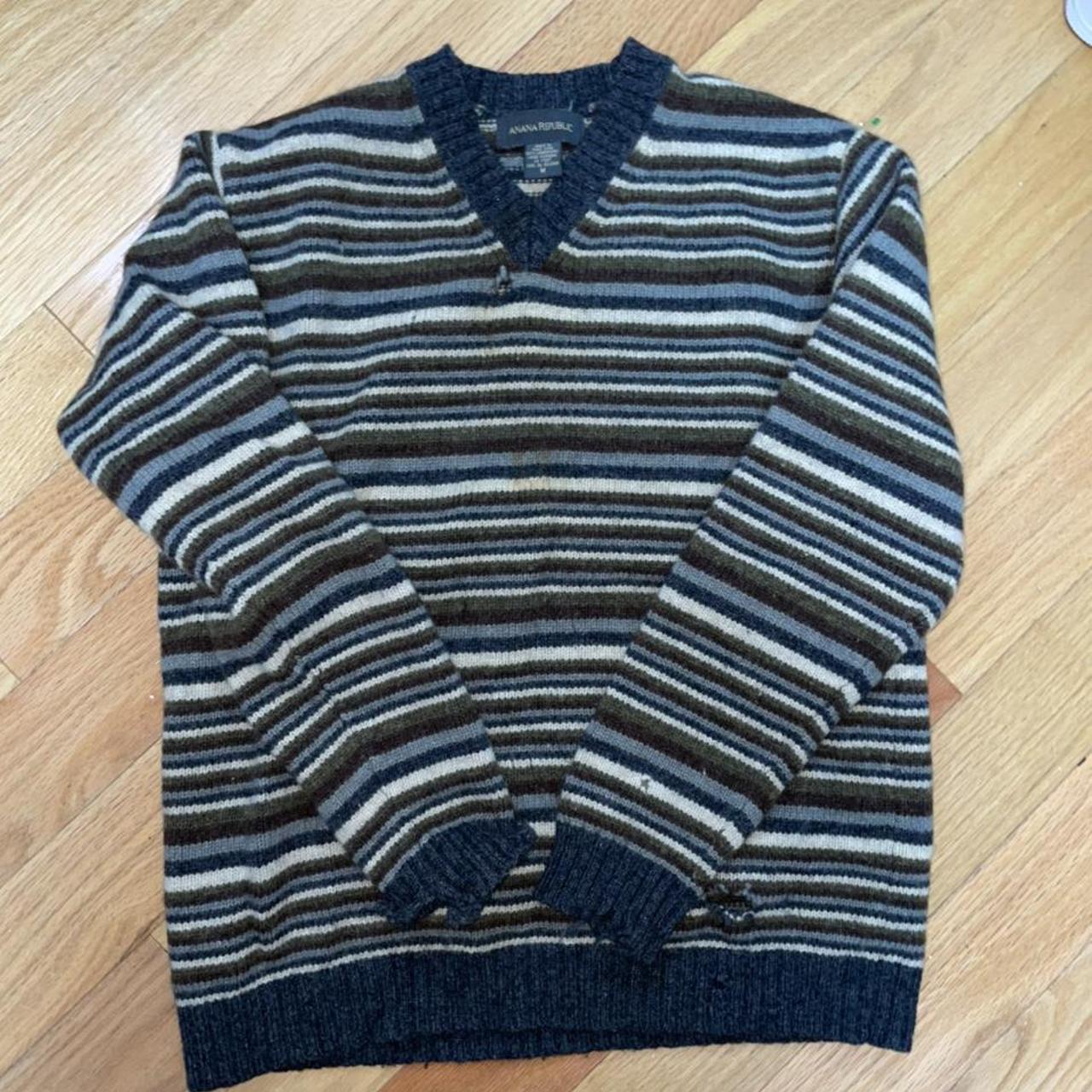 Cute vintage striped sweater - noticeable holes and... - Depop