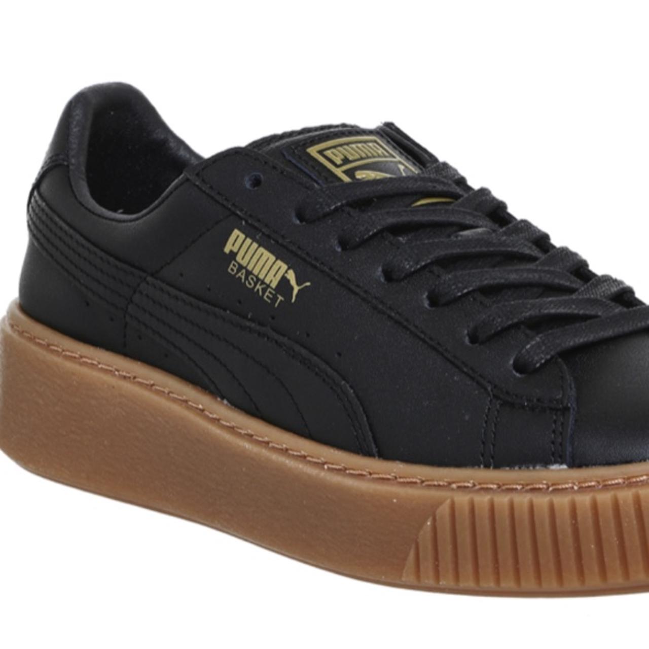 womens black puma basket trainers
