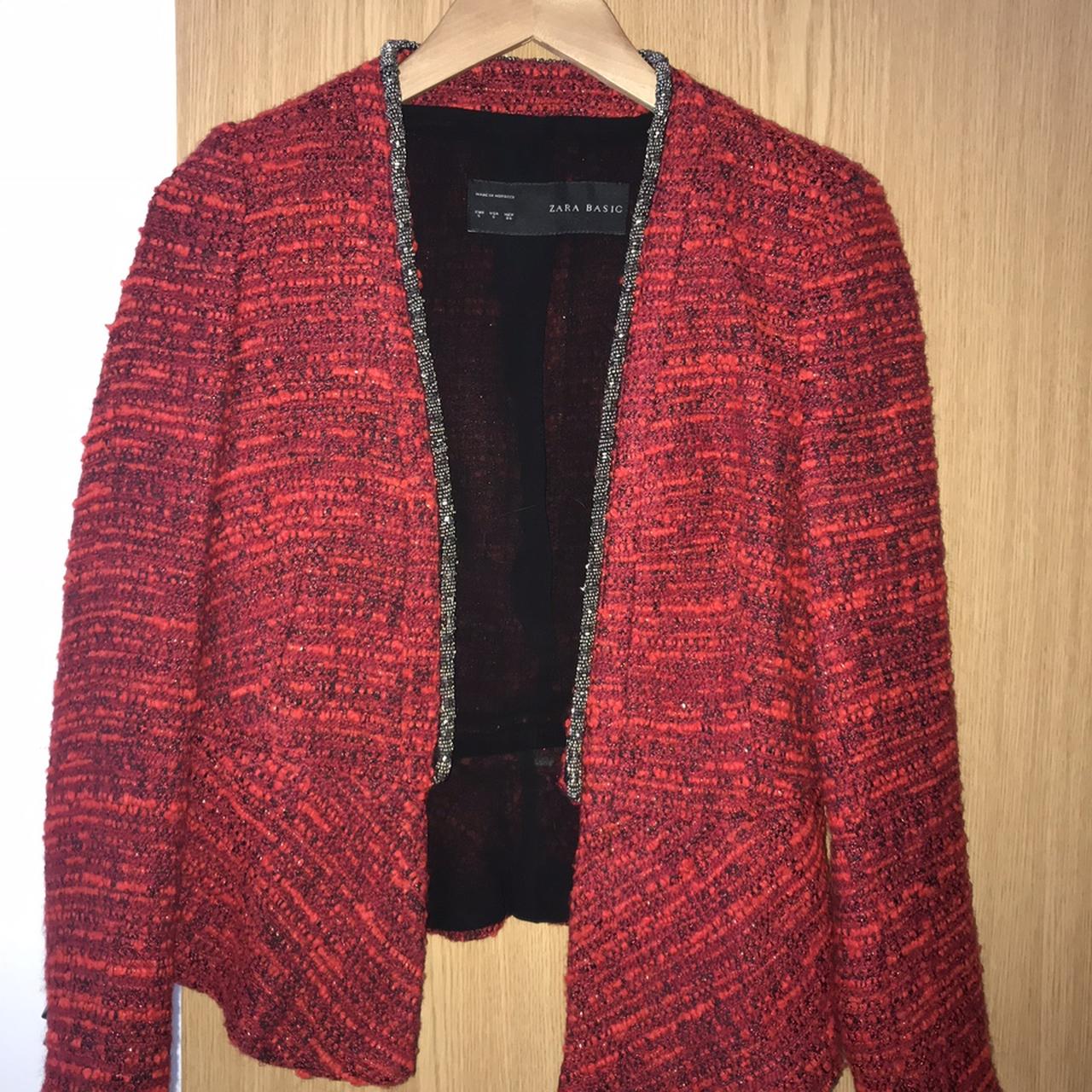 Zara boucle red blazer in perfect condition!