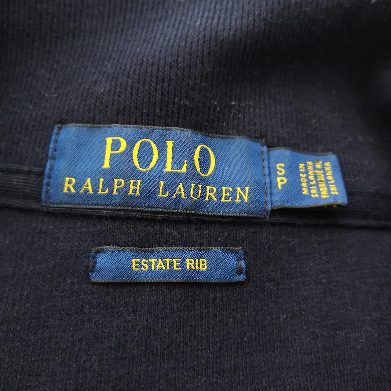 Ralph Lauren Estate Rib quarter zip pullover navy.... - Depop