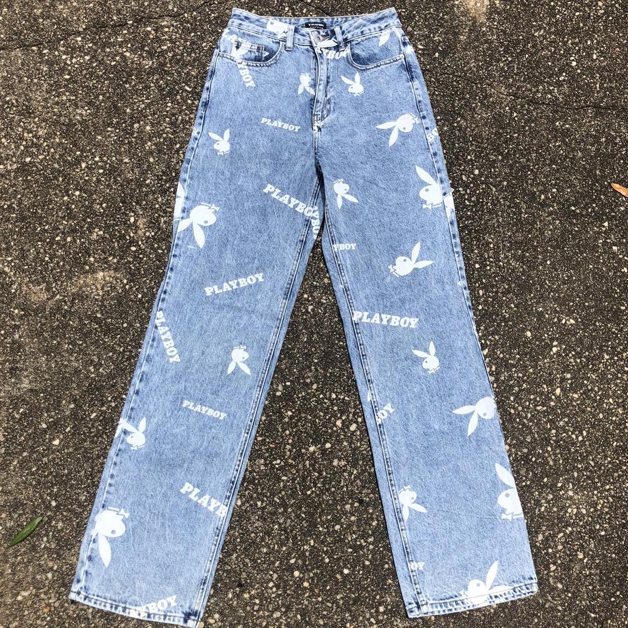 Pacsun x Playboy jeans bunny logo all over print - Depop