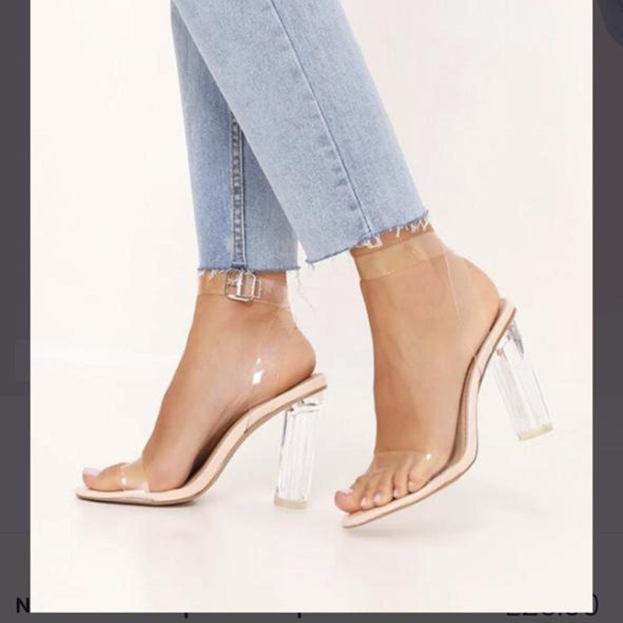 I saw it store first clear heels