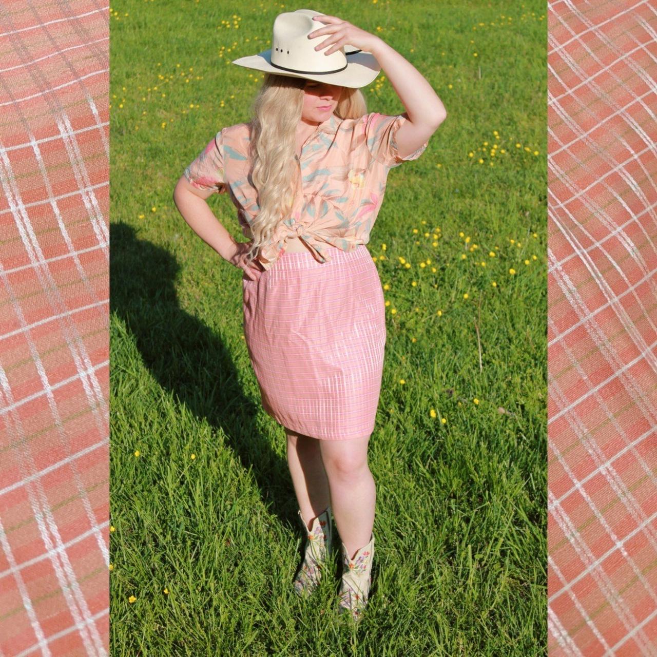 Pink plaid 2025 skirt 70s