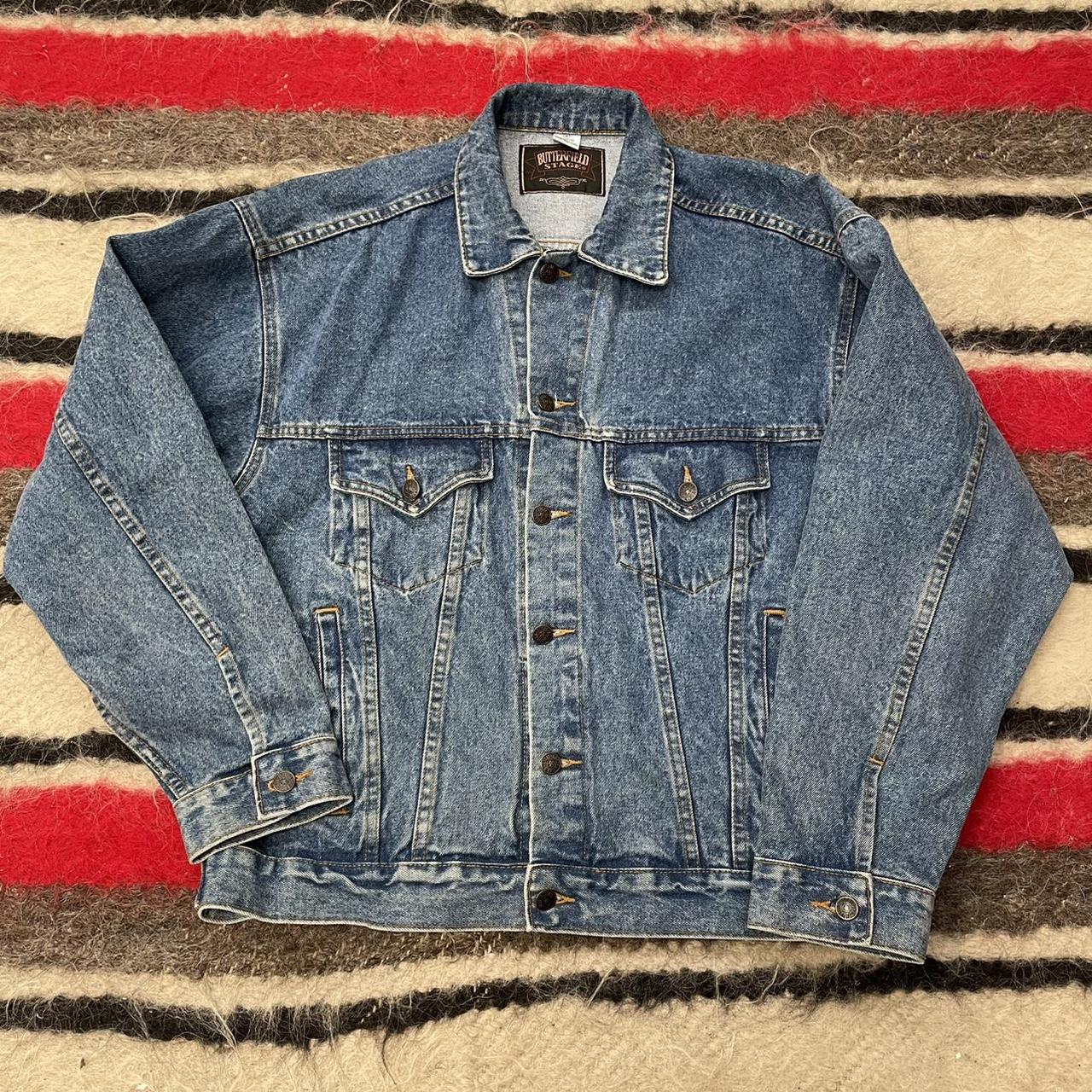 1990s Blue Button Up Denim Butterfield Stage Direct... - Depop