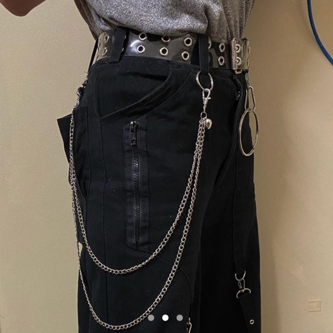 🔥🌹”bby luv” Punk Grunge Belt Chain🌹🔥 Genderless... - Depop