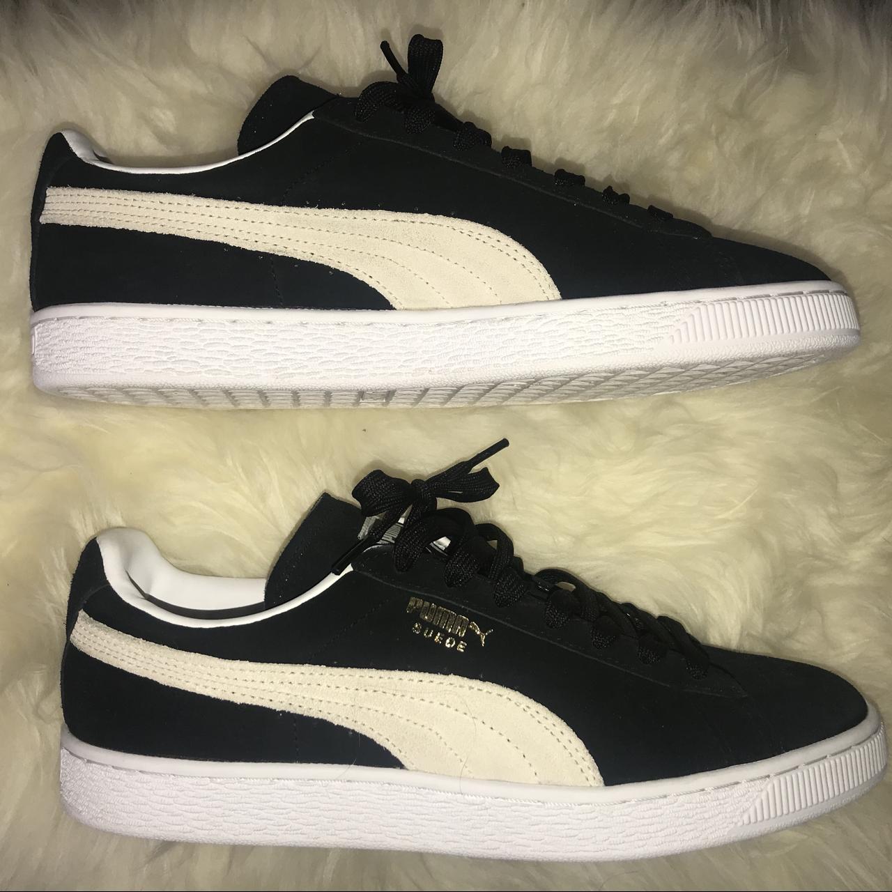 Men’s Suede PUMA - Black Suede w/ Cream White US... - Depop