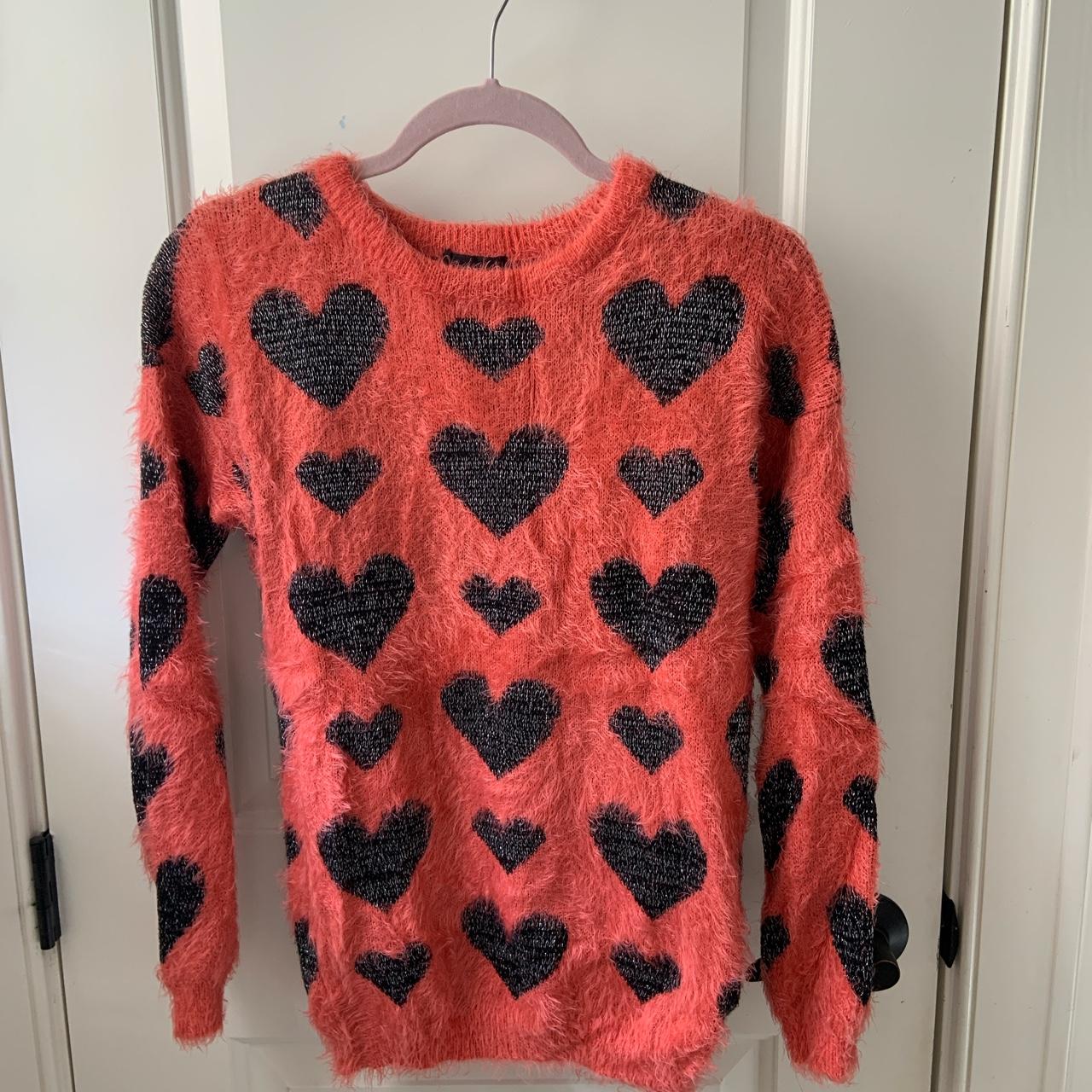 Super Cute Vintage Pink Hearts Sweater Size Depop 2767