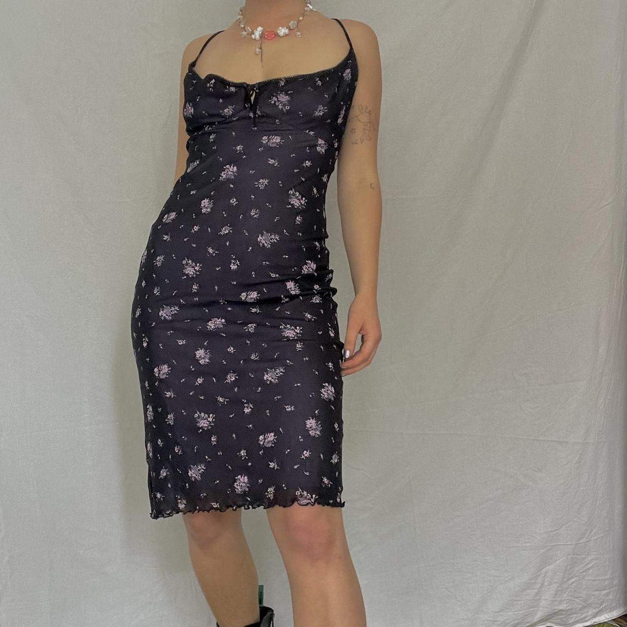 Gorgeous Bay Trading Stretchy Mesh Floral Print Midi Depop