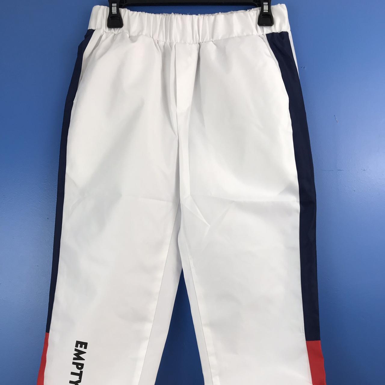 SHEIN Men's White and Navy Joggers-tracksuits | Depop