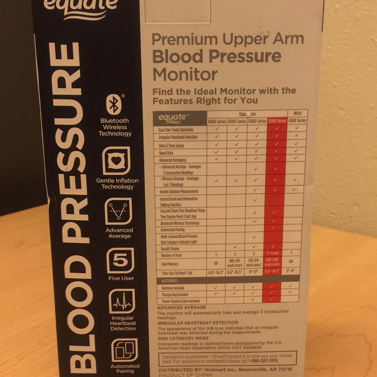 Equate 8500 Series Premium Upper Arm Blood Pressure Monitor