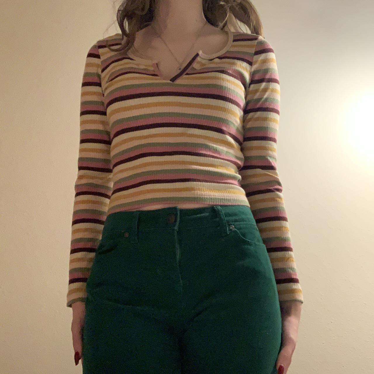 multicolored-striped-notch-top-us-size-4-would-be-depop