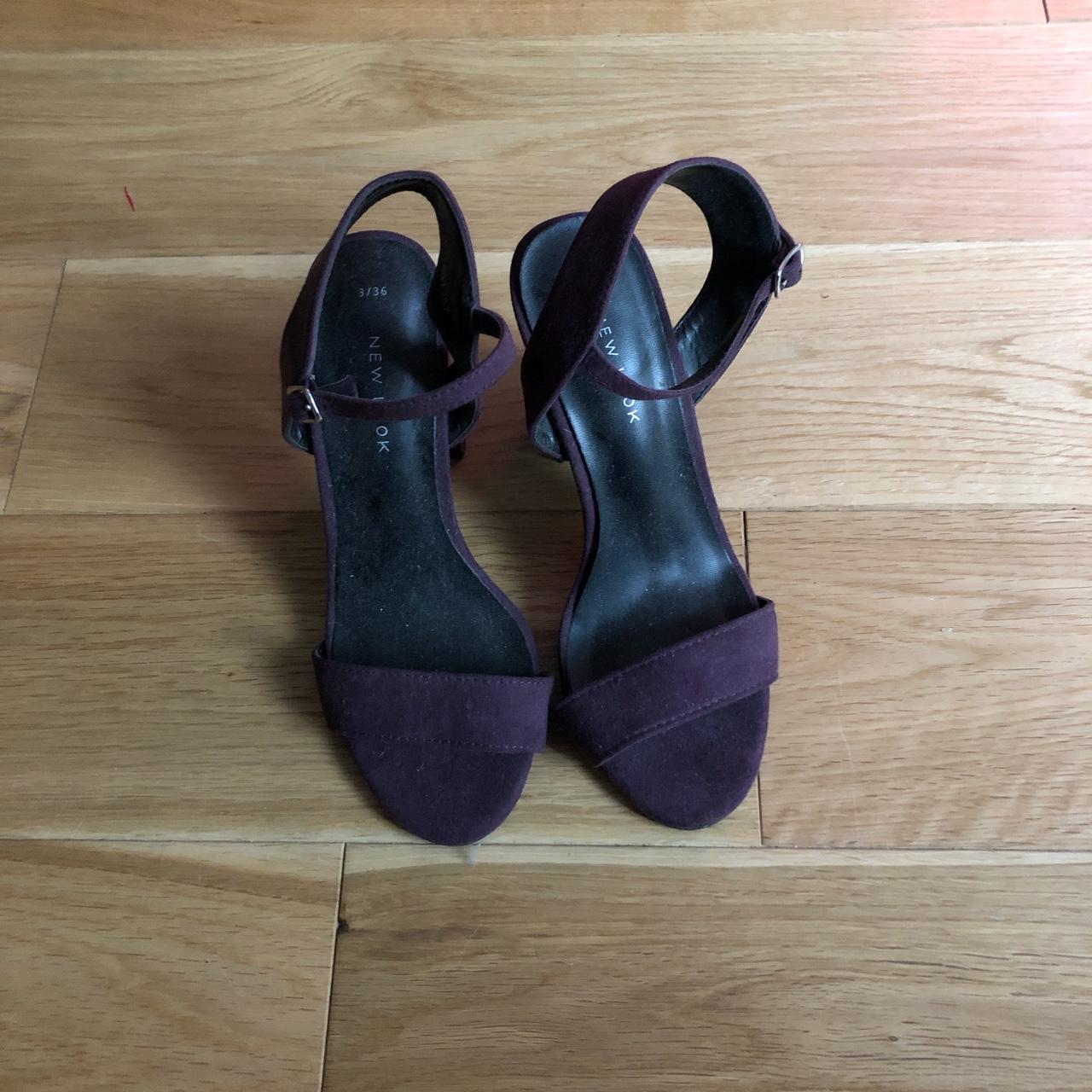 Dark purple best sale heeled sandals