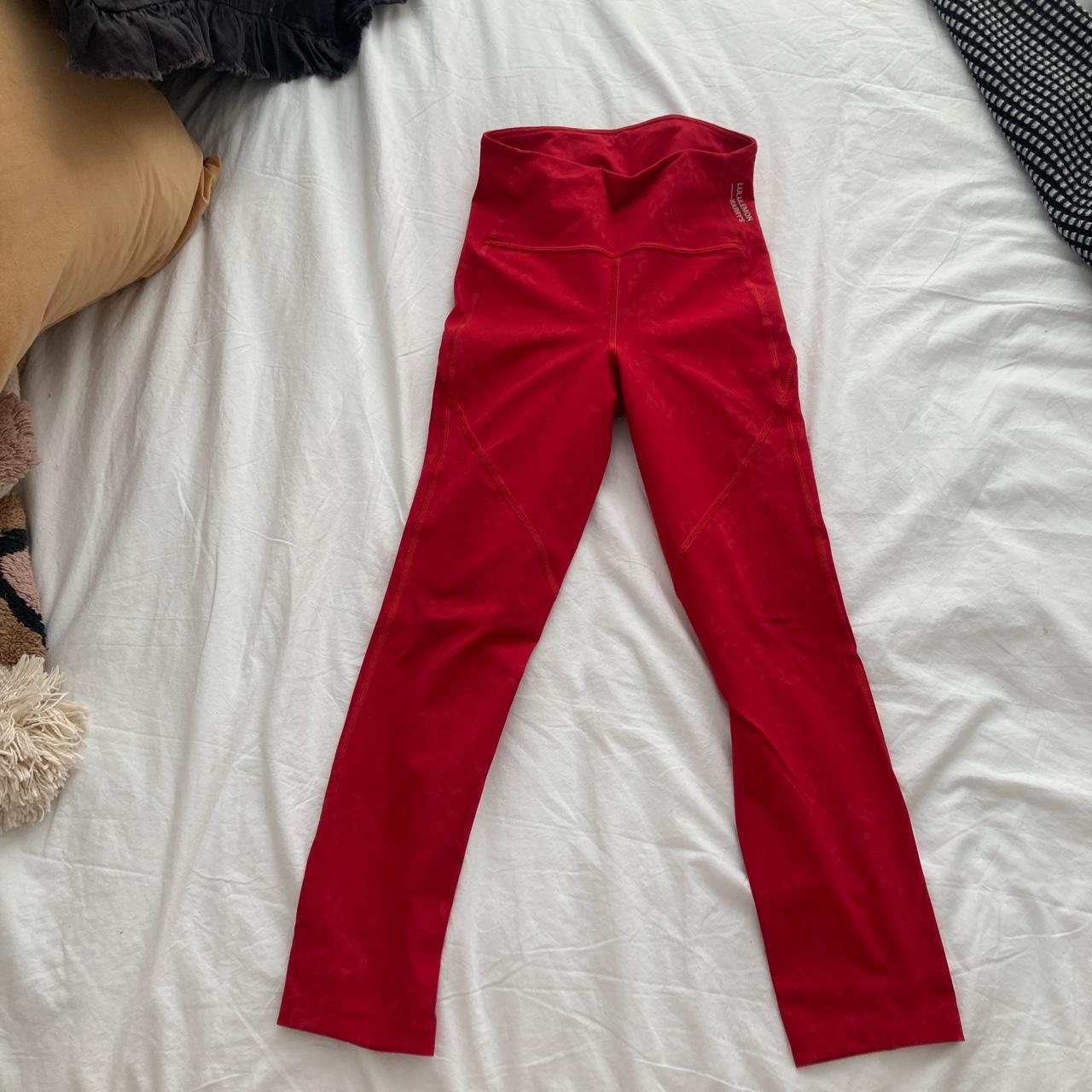 Lululemon x Barry’s collab leggings in red. UK 8... - Depop