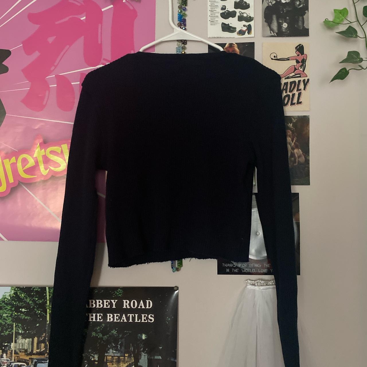 brandy melville zip up black cropped hoodie thick - Depop