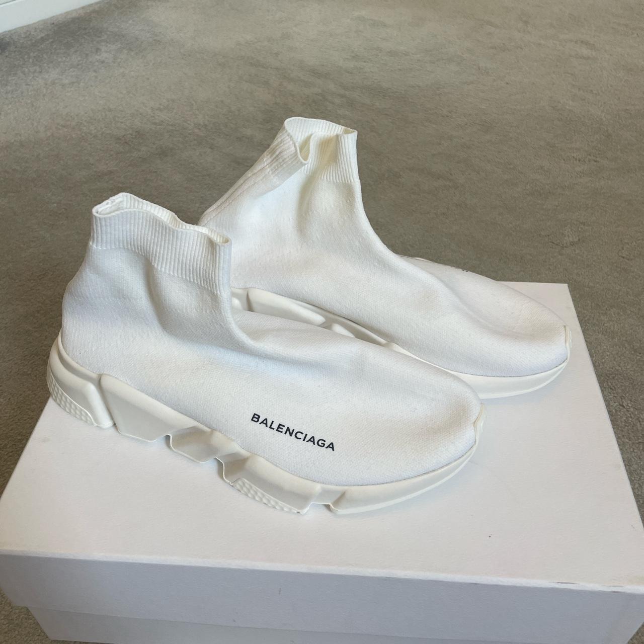 Balenciaga speed runners. All white. Brand new in... - Depop
