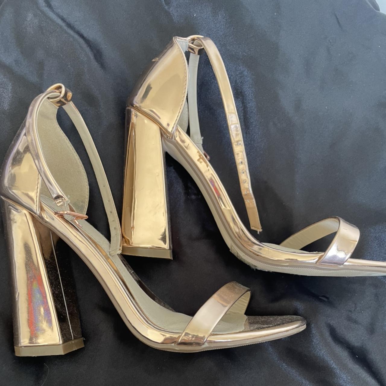 Missguided gold heels best sale