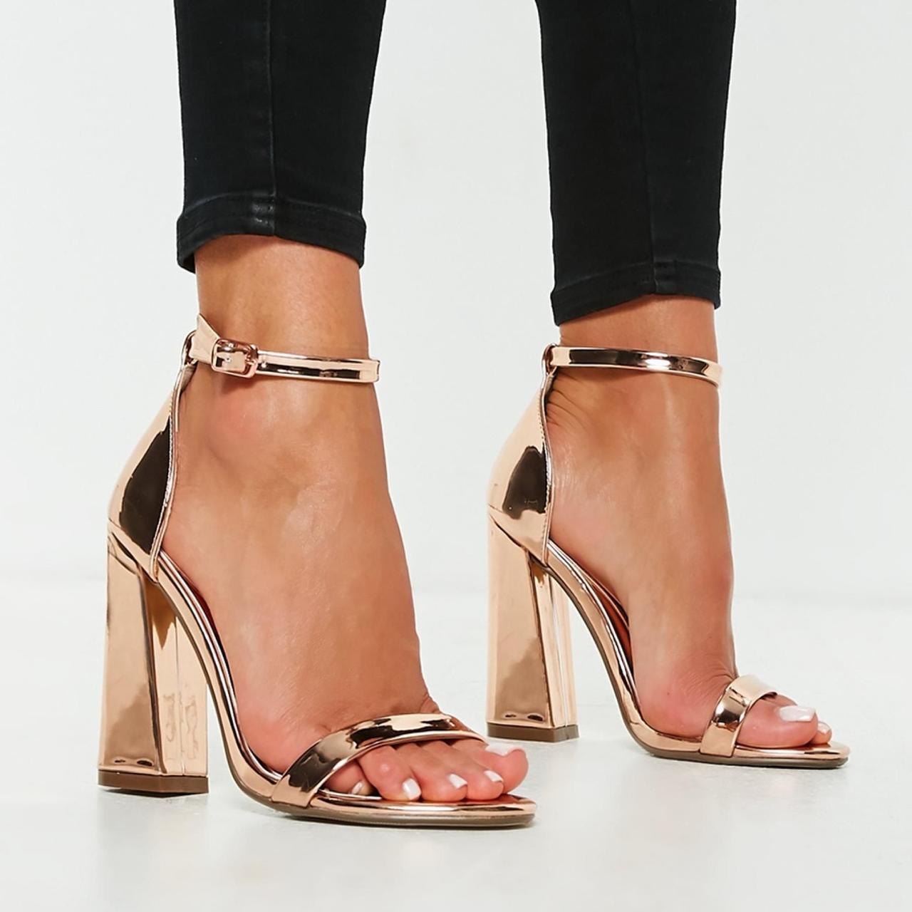 Missguided Rose Gold Block Heels RSP Around 20 25