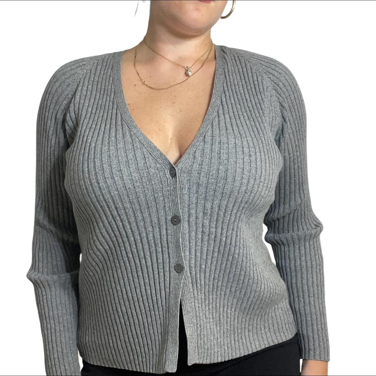 Gap Women's Grey Cardigan Depop