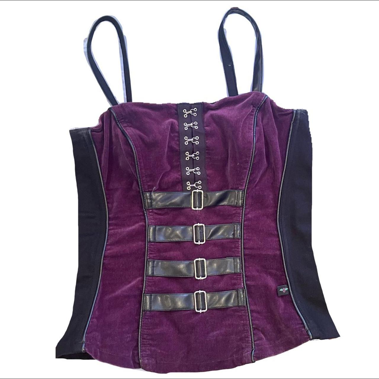 TRIPPNYC purple orders corset top