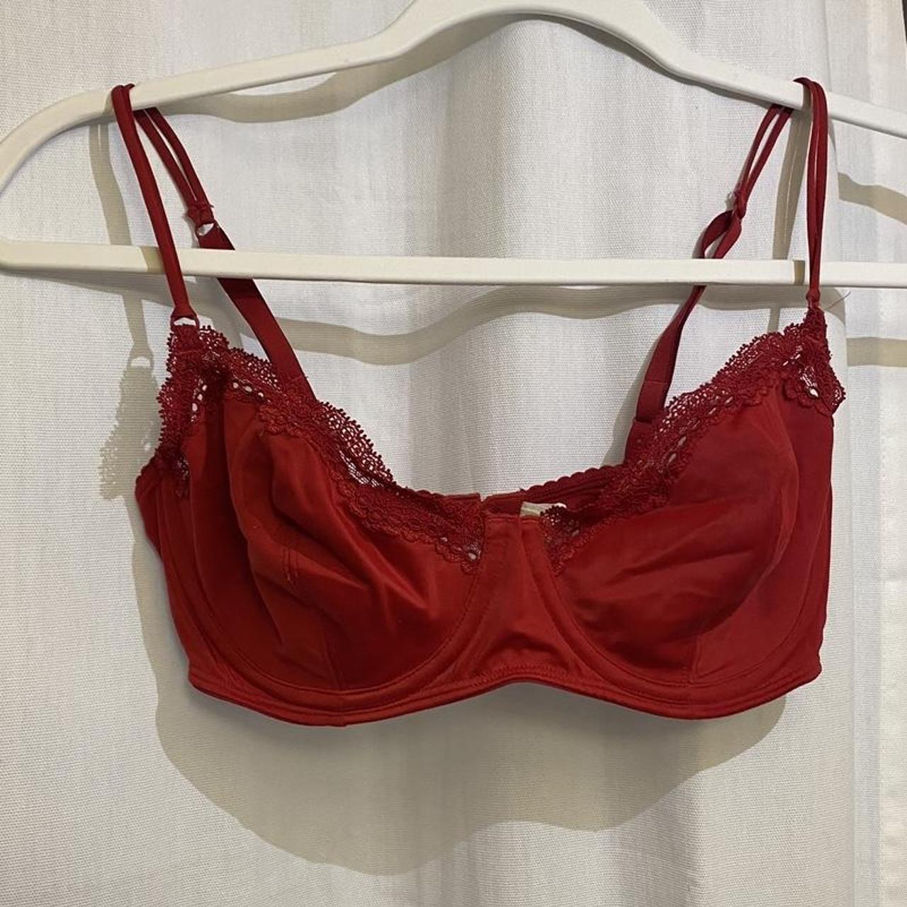 Prettiest vintage red lacy bra. Size 34b , gives... - Depop